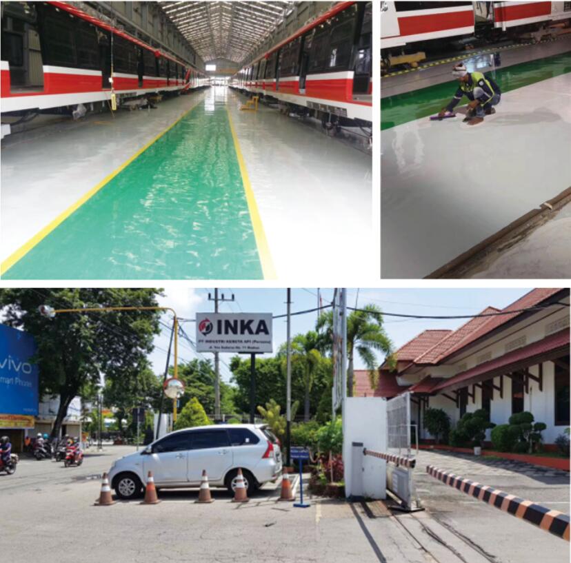 印尼火车制造公司的车间地坪涂装工程